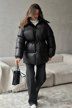 Adjustable Drawstring Hooded Puffer Jacket image 4