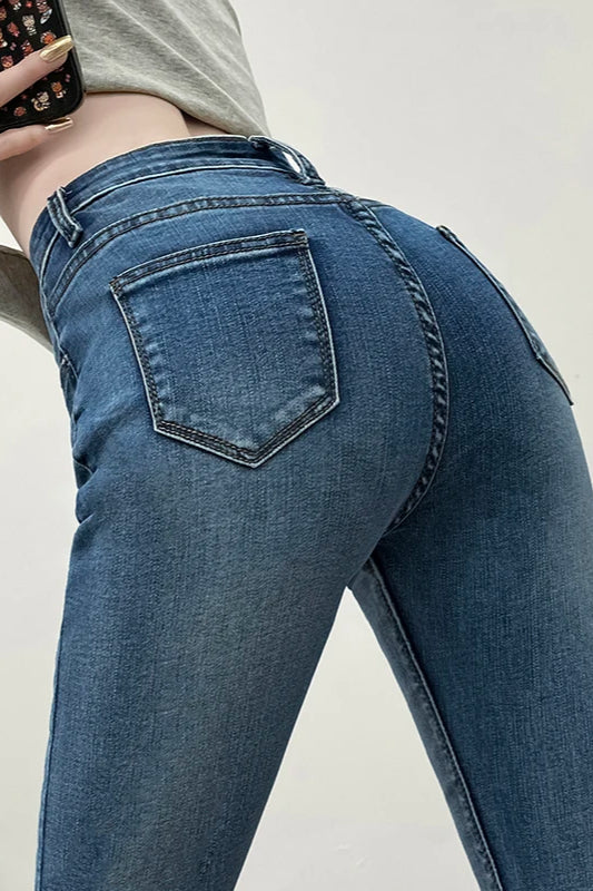 High Waist Skinny Pencil Jeans image 7