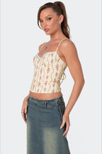Vintage Chic Floral Crop Cami Top image 2
