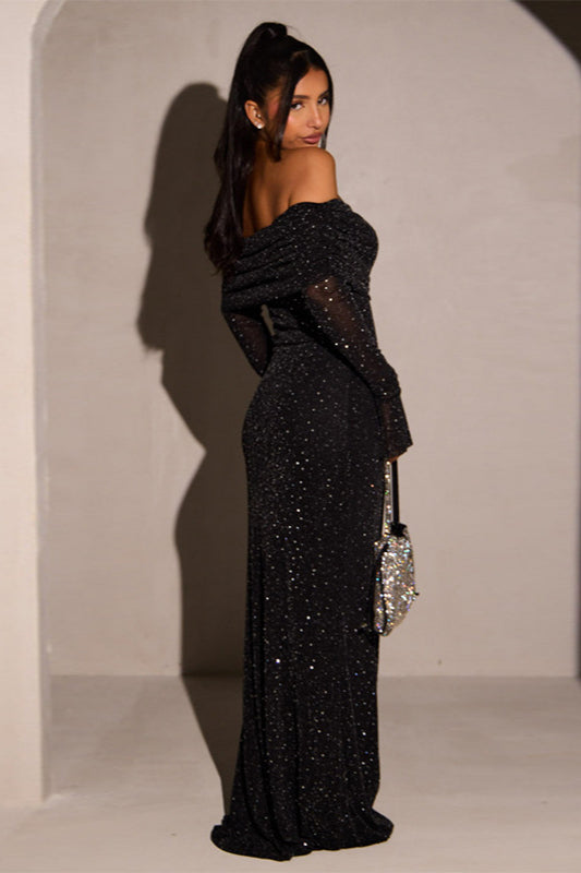 Sequin Off-Shoulder Fitted Party Dress image 7