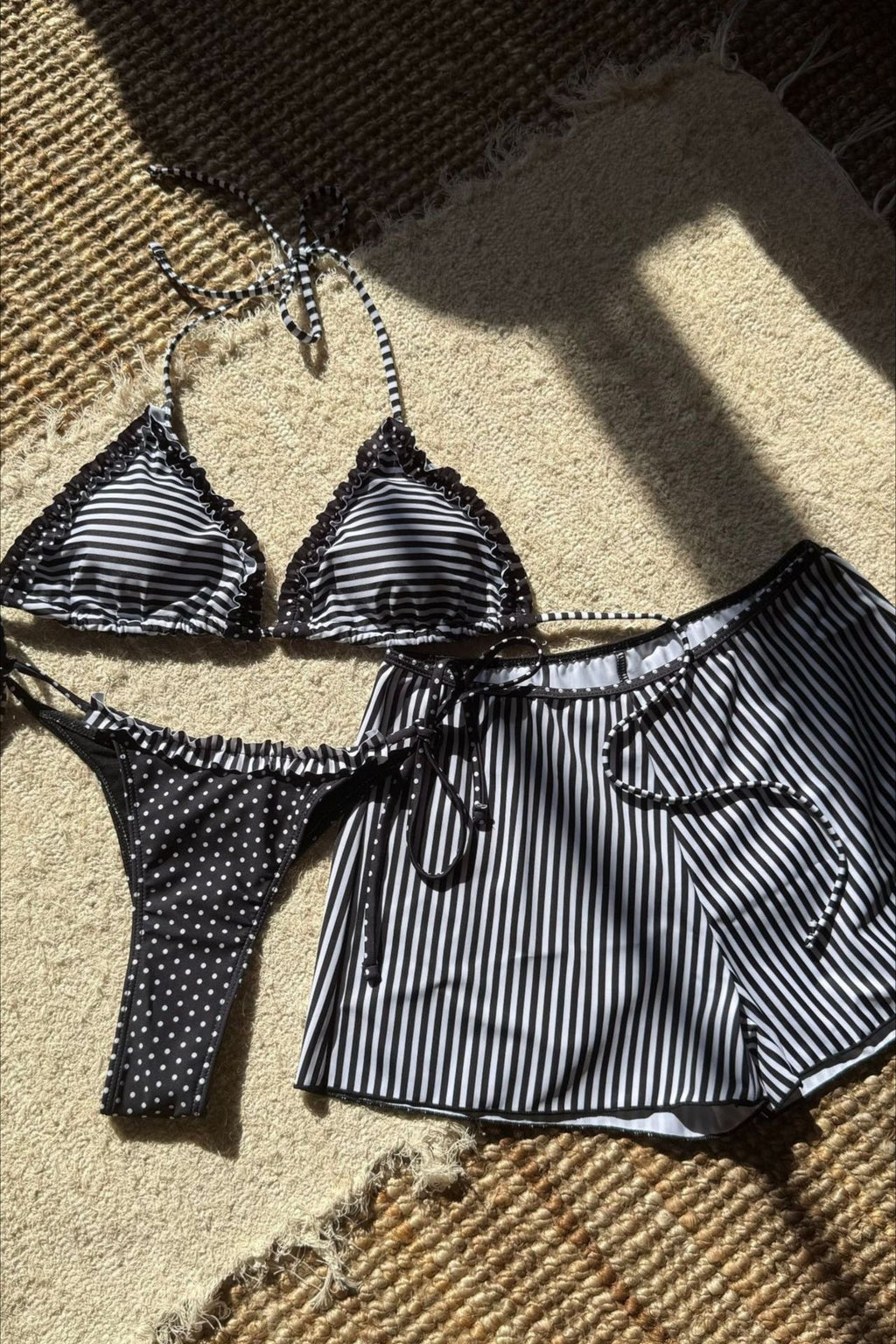 Colorblock Polka Dot Three Piece Swim Set image 14