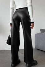 Leather Patchwork Casual Pants image 2