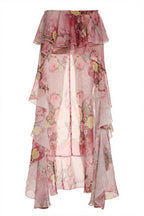 Chic Floral Print Double Ruffle Asymmetric Skirt image 5