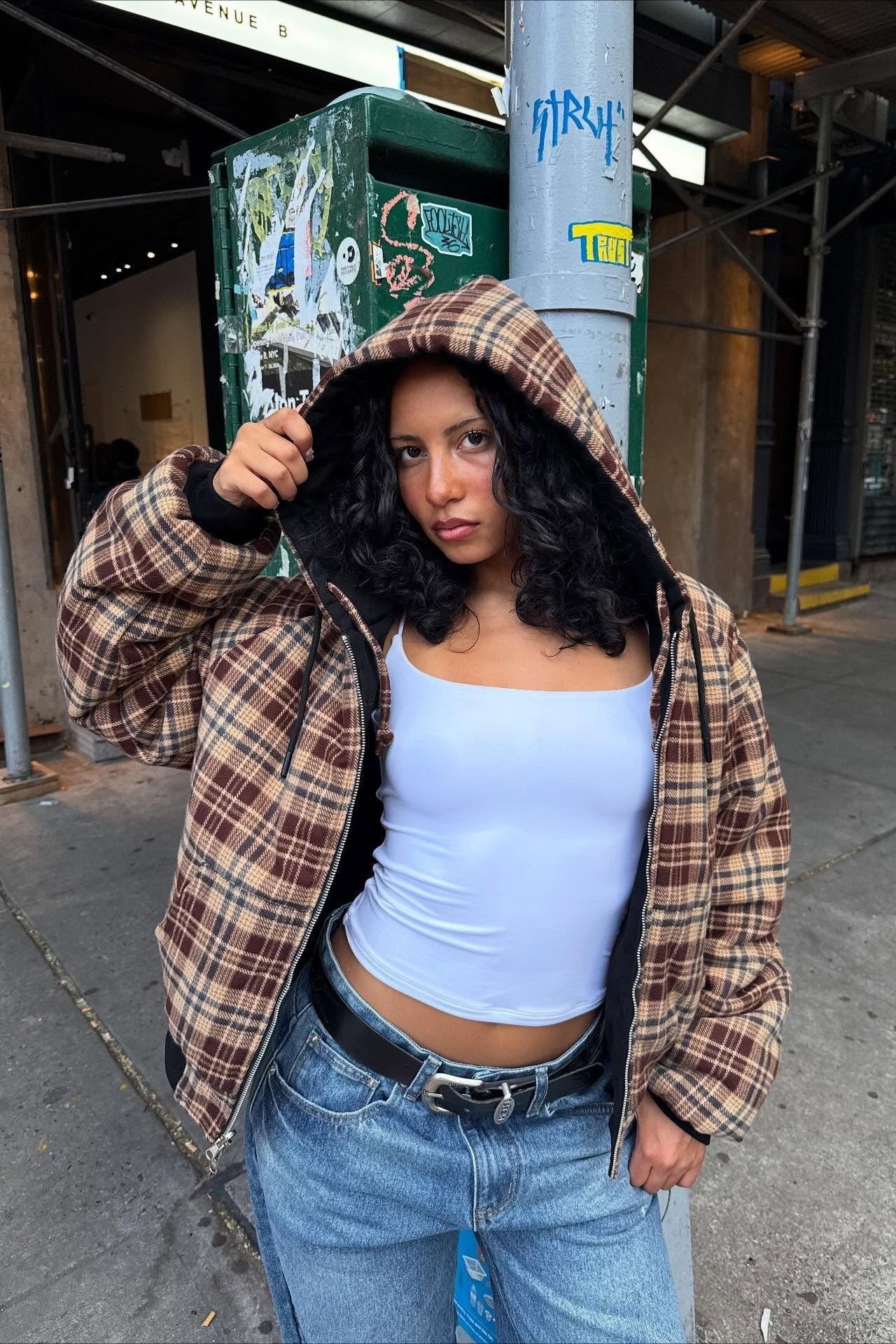 Checked Lined Reversible Fashion Hoodie image 1