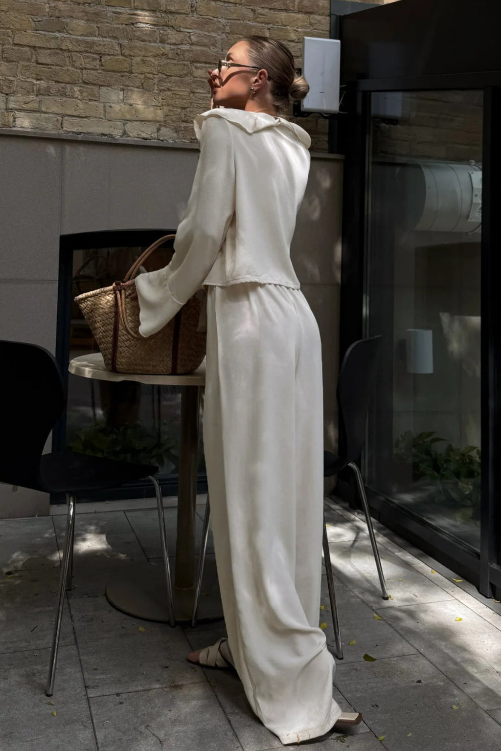 Elegant Ruffle Wide Leg Two Piece Set image 4