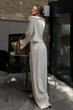 Elegant Ruffle Wide Leg Two Piece Set image 4