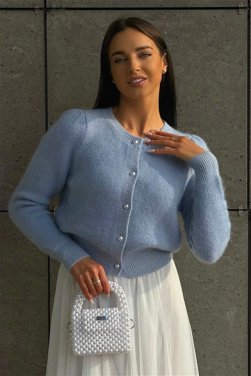 Solid Minimalist Relaxed Long Sleeve Knit Cardigan image 6