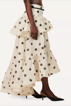 Tiered Ruffle Polka Dot Midi Skirt image 2