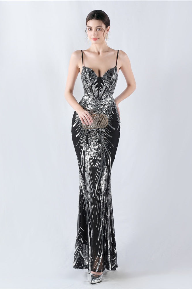 Boned Sequin Embroidered Formal Dress image 13