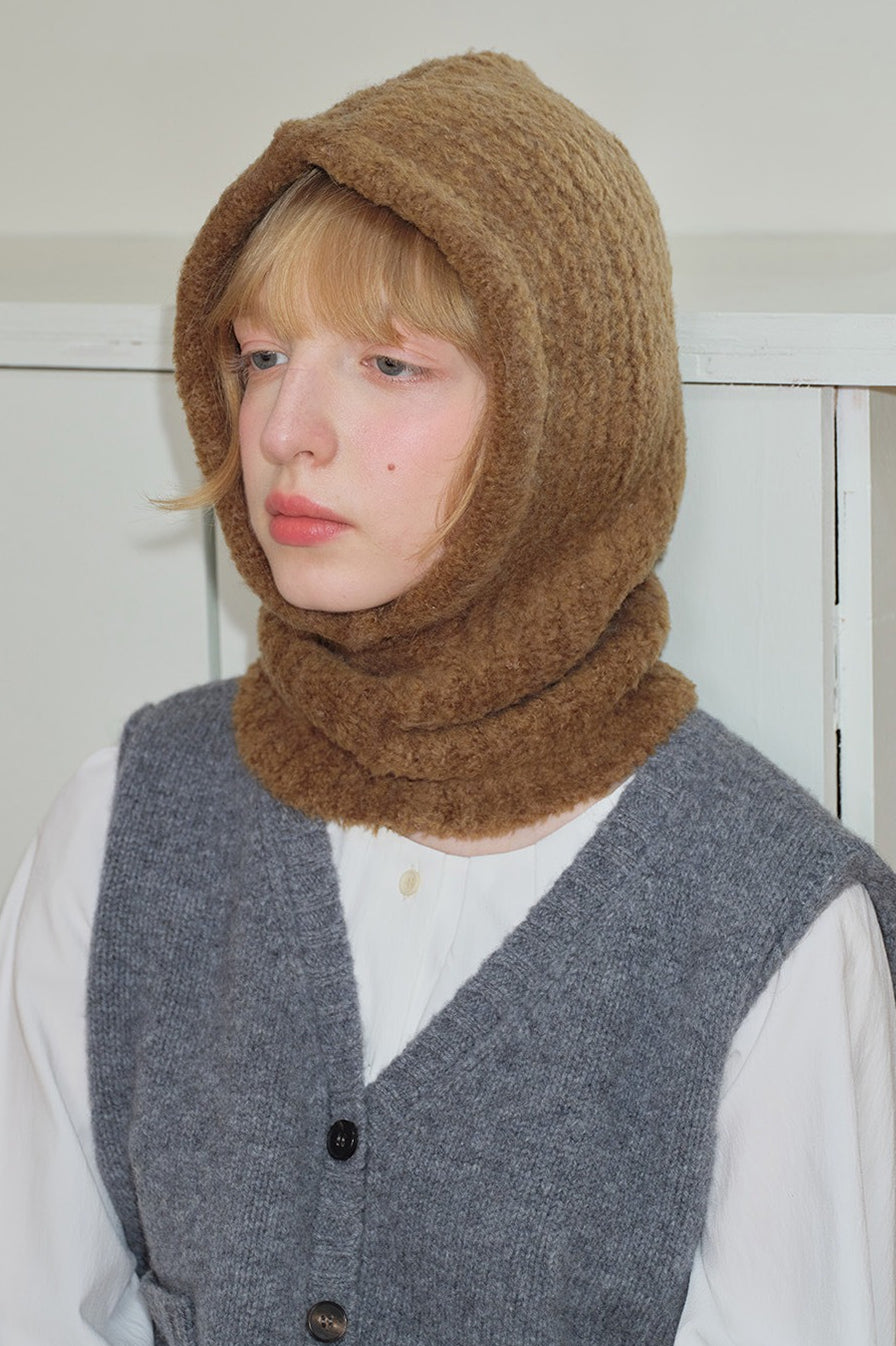 Solid Color Wool Blend Balaclava One-Piece Warm Knitted Hat image 12