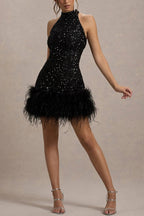 Shiny Fuzzy Sequin Bodycon Party Dress image 8