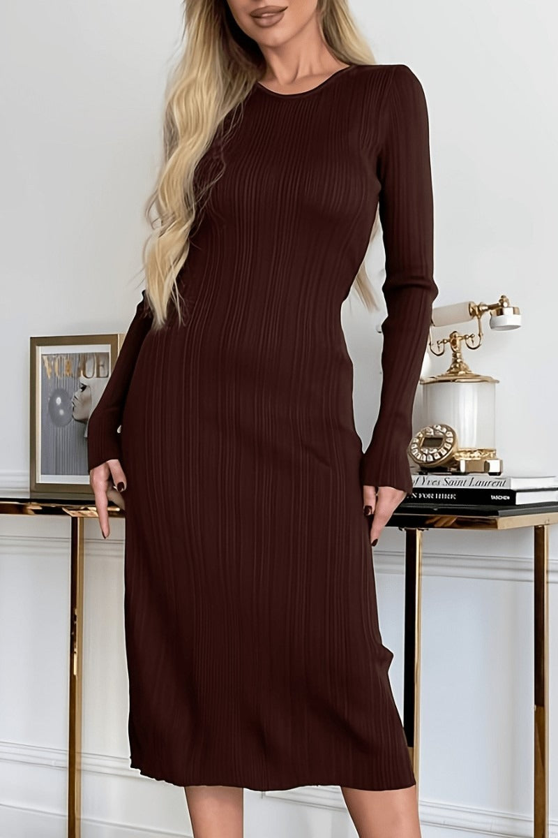 Casual Long Sleeve Knit Sweater Dress image 1