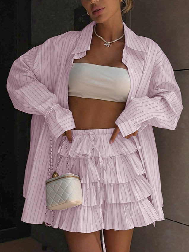 Chic Striped Blouse and Layered Blouse image 1