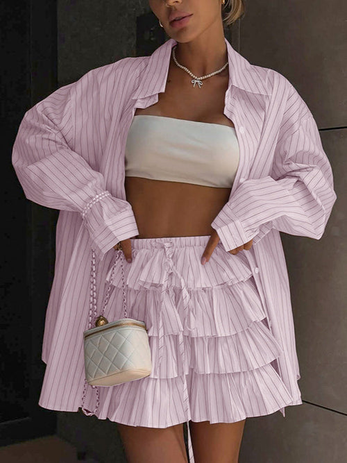 Chic Striped Blouse and Layered Blouse image 1