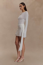 Sexy Slim-Fit Waist-Cinched Lace-Knit U-Neck Sweater image 4