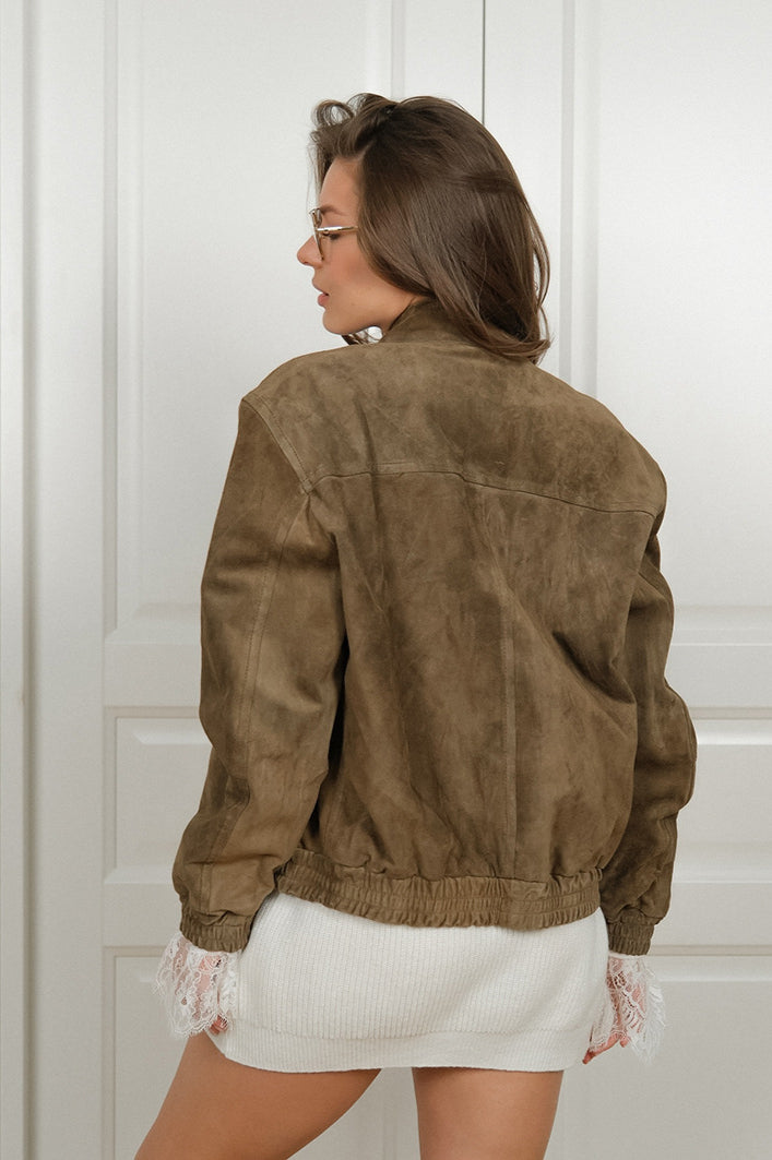 Vintage Khaki Suede Jacket image 6