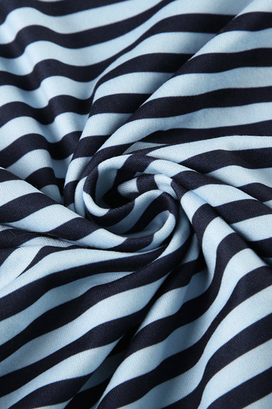 Color Block Striped V Neck Loose Knit Long Sleeve Blouse image 4