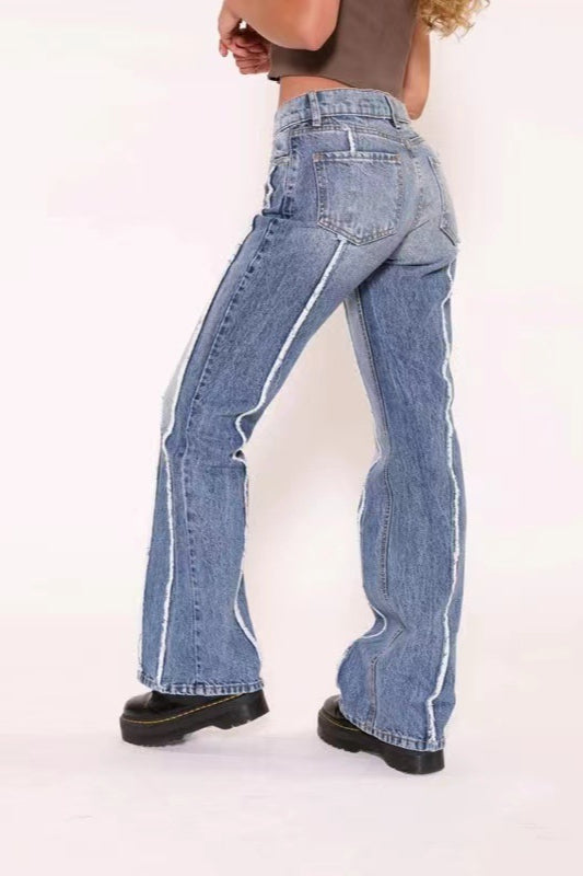 Stretch Raw Hem High Waist Jean image 1