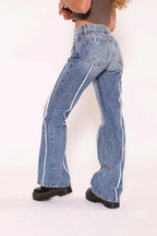 Stretch Raw Hem High Waist Jean image 1