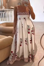 High Waist Floral Tank Swing Boho Dress image 2