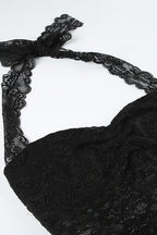 Ruched Tie Lace Sexy Slim Halter Top image 6