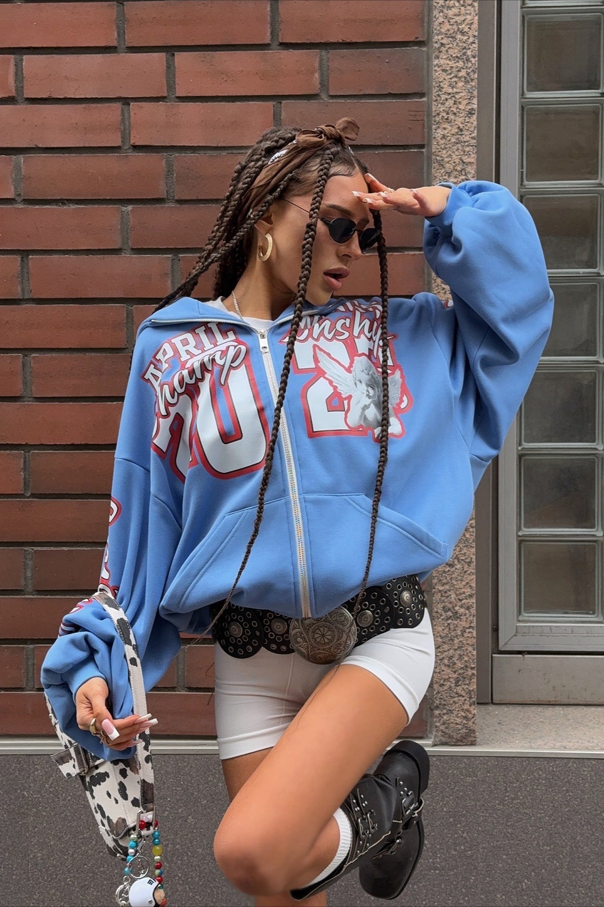 Heavyweight Printed Zip Up Hoodie image 1