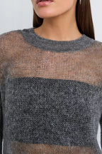 Loose Hollow Out Wool Blend Knit Blouse image 7