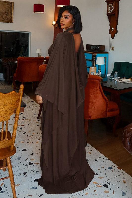 Elegant Backless Sash Sheer Shawl Two Piece Set image 4