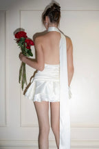 Elegant Satin 3D Floral Cocktail Dress image 12
