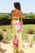 Strapless Backless Maxi Floral Dress image 3