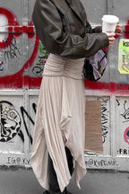 Ruched Split Asymmetrical Maxi Skirt image 5