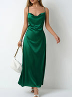 Paloma Satin Dress styled for Avrienne