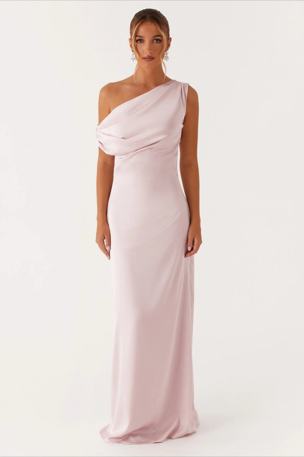 Solid Asymmetric Neckline Formal Dress image 20