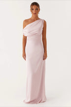 Solid Asymmetric Neckline Formal Dress image 20
