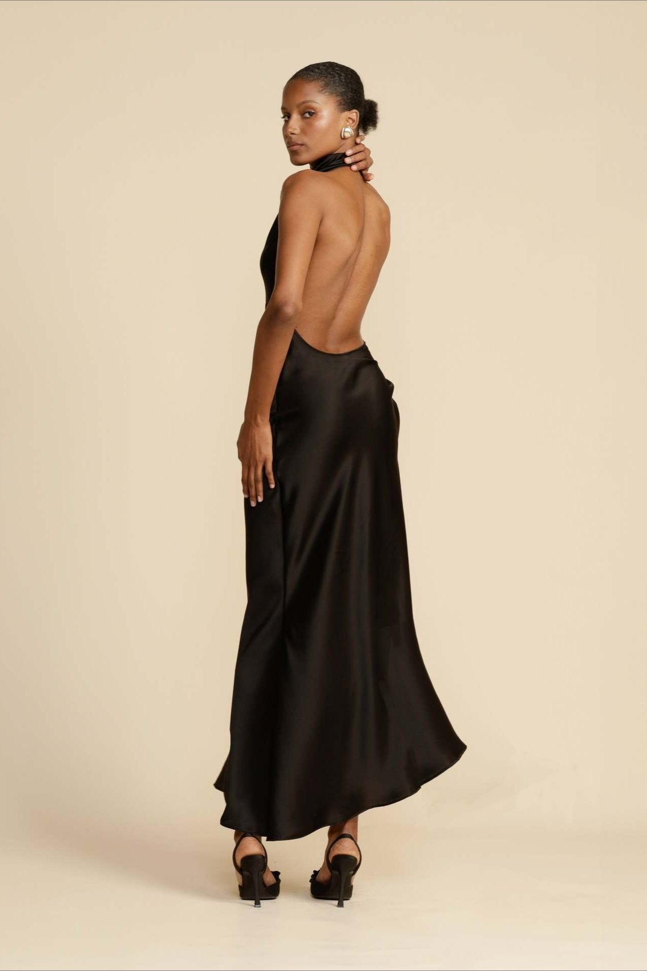Elegant Satin Slit Backless Party Dress image 13