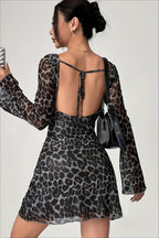 Sexy Leopard Print Backless Party Dress image 2