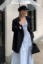 Oversized Black Casual Blazer image 1