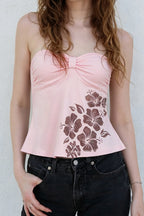 Casual Bow Pleated Floral Knit Blouse image 1