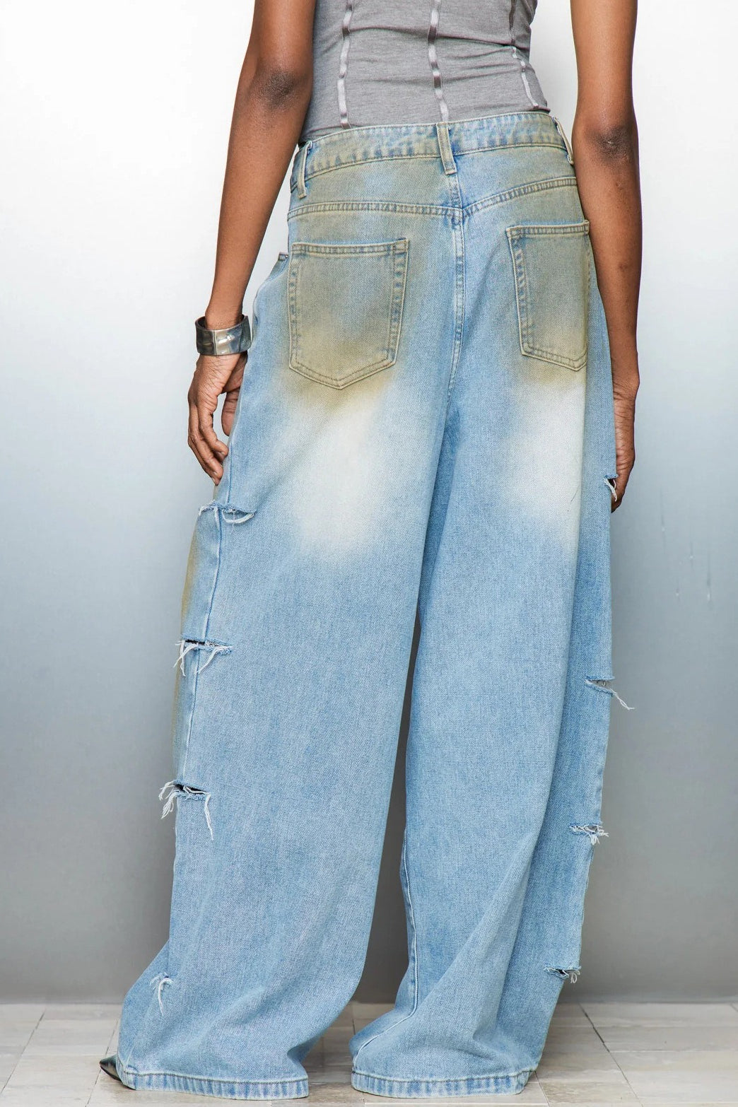 Distressed High Waist Denim Jeans image 4