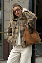 Vintage Loose Plaid Wool Coat image 2
