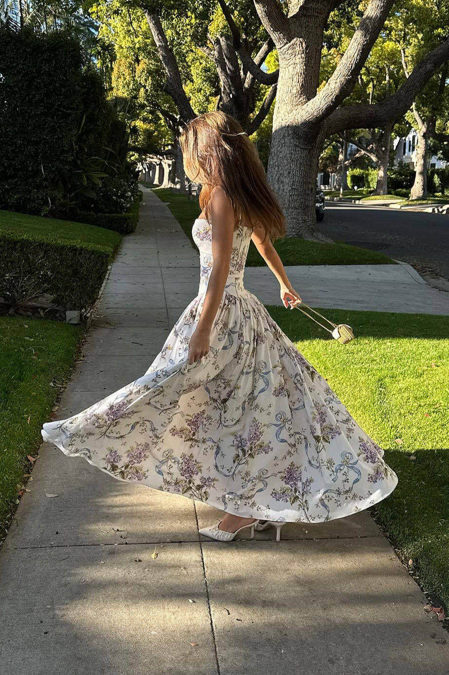 Sexy Cami Fitted Waist Elegant Floral Dress image 3