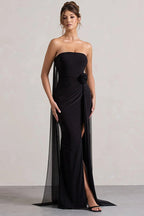 Strapless Floral Tie Maxi Dress image 6