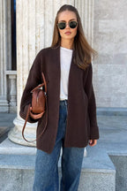 Relaxed Cozy Tie Waist Knit Cardigan image 16