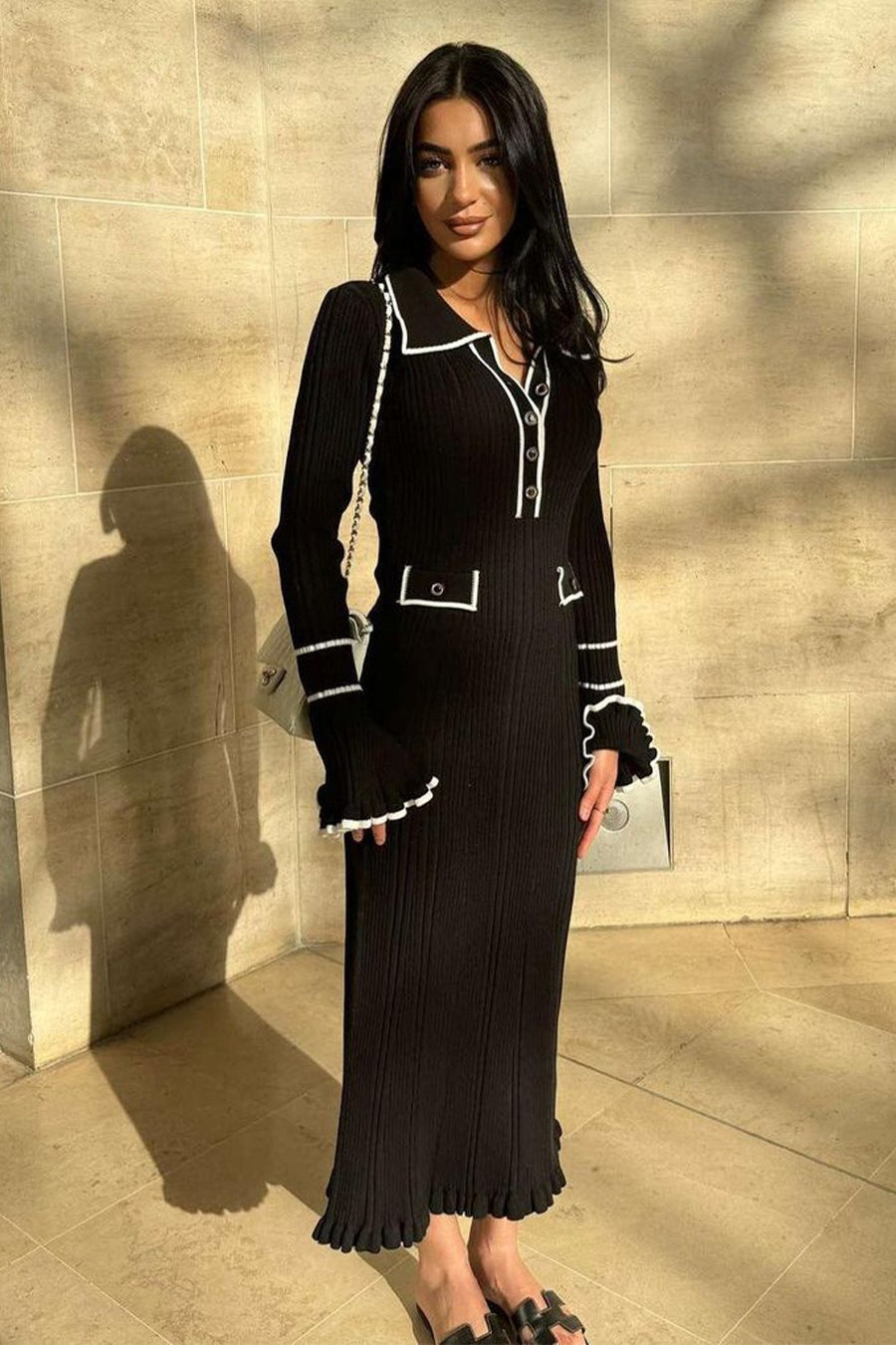 Knit Bodycon Elegant Maxi Dress image 5