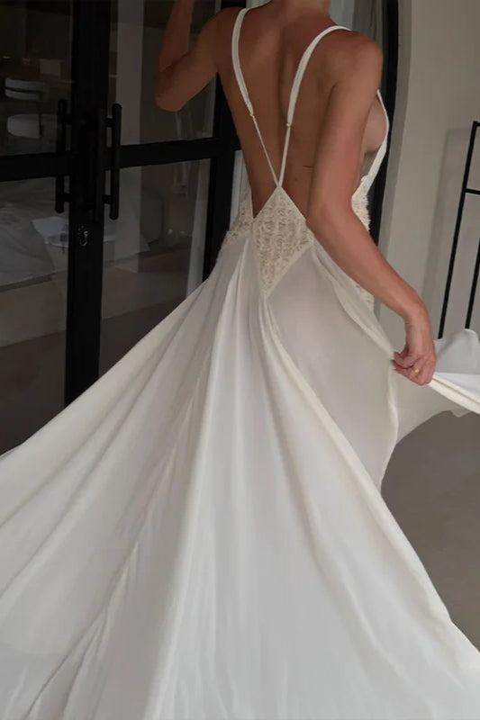 Backless V-Neck Boho Dress image 15