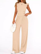 Margot Wide Leg Set detail view styled for Avrienne
