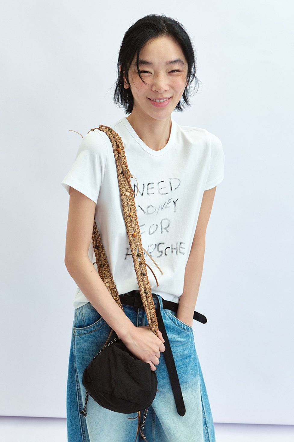 Letter Print Crew Neck Fitted T‑shirt image 4