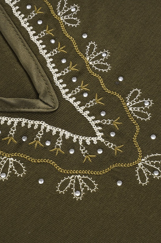 Retro V Neck Embroidered Knit Blouse image 7