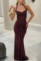 Tie Strap Mesh Maxi Party Dress image 7