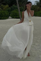 Pleated Halter Top Boho Dress image 17